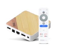 Homatics Box 4K V2 Google TV Media Player 4K UHD, HDR, Wi-Fi 6 Dual Band 2.4G/5GHz, Bluetooth 5.2, 32GB Flash, Quad Core 30000 DMIPS, Netflix, Prime Video, YouTube, Google Play, Dolby Atmos, Voice RCU