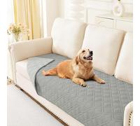 Homaxy Coperta per cani, impermeabile, lavabile, per esterni, coperta reversibile per cani, morbida coperta per gatti, per divano, letto, in viaggio (130 x 100 cm, grigio e grigio chiaro)