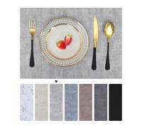 Homaxy Set di 4 tovagliette lavabili, impermeabili, lavabili su entrambi i lati, in pelle, antiscivolo, belle tovagliette da tavola, grigio chiaro
