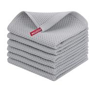 Homaxy Strofinacci da cucina in 100% cotone, ultra morbidi, assorbenti, ad asciugatura rapida, 30,5 x 30,5 cm, confezione da 6, grigio chiaro