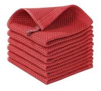 Homaxy Strofinacci da cucina in 100% cotone, ultra morbidi, assorbenti, ad asciugatura rapida, 30 x 30 cm, confezione da 6, colore: rosso mattone