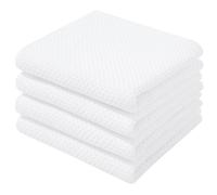 Homaxy Strofinacci da cucina in 100% cotone, ultra morbidi, assorbenti, ad asciugatura rapida, 33 x 71 cm, confezione da 4, colore bianco