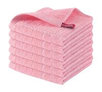 Homaxy Strofinacci da cucina in spugna di cotone 100%, ultra morbidi e assorbenti strofinacci ad asciugatura rapida, confezione da 6, 30 x 30 cm, rosa