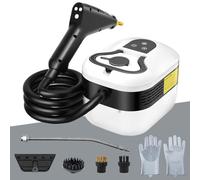 Hombasing Pulitore a vapore da 2500 W per uso domestico, manico regolabile a 6 livelli, pulitore a vapore portatile per auto da 1,2 l, per casa, auto, cucina, mobili, pavimenti, macchina a vapore ad