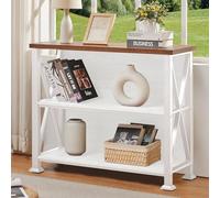 HOMBAZAAR Libreria a 3 ripiani con schienale, bianco