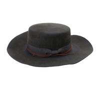 Homburg Cappello con nastro invecchiato vittoriano Età Lana Homburg Classico Mago per Ragazzo Uomini Adulti Top Hat Costume, Nero , Taglia unica