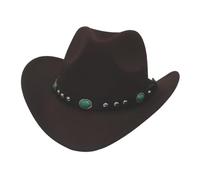 Homburg Fedoras con fascia etnica unica Fedora cappello classico Porkpie per ragazzo uomo festa a tema etnico, B, Taglia unica