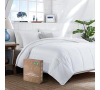 HOMBYS Trapunta leggera e rinfrescante in viscosa di bambù per letto matrimoniale, 100% viscosa realizzata in bambù, 8 linguette angolari, morbida trapunta per tutte le stagioni per chi dorme al caldo