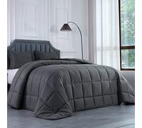 HOMBYS Trapunta oversize per letto king size, 136 x 120 cm, per letto king size, extra large, alternativa in piuma, per tutte le stagioni, con linguette angolari