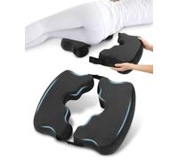 HOMCA Cuscino Antidecubito in Memory Foam Pieghevole e Regolabile, Nero | Cuscino Coccige per Costrette a Letto e Lunghi Periodi Seduti, Design Separabile con Velcro, Base Antiscivolo Federa Lavabile