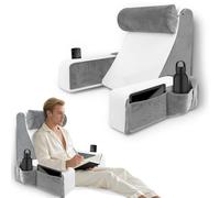 HOMCA Cuscino da Lettura per Letto e Divano con Cuscino per il Collo e Braccioli Rimovibile, Cuscini per Leggere/Rilassarsi/Guardare La TV, con Tasca e Fodera Lavabile (38x47x57cm)