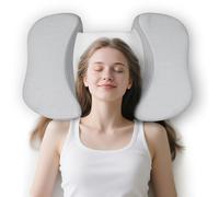 HOMCA Cuscino per Dormire Sulla Schiena, Cuscino di Bellezza Anti-invecchiamento, Antiacne e Anticrespo, Cuscino Cervicale in Memory Foam, Posizione Corretta del Collo e Della Schiena, Grigio