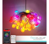 Catena luminosa decorata Smart Tuya WiFi con 66 perle a Led RGBIC 10 metri Homcloud