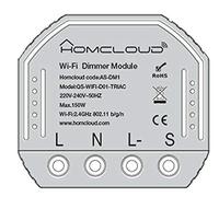 Homcloud Modulo Dimmer WiFi Smart, Regolatore Intensità Luce LED TRIAC 150W, Interruttore Dimmer da Incasso, Controllo App e Vocale Alexa Google Home, Smart Life Compatibile