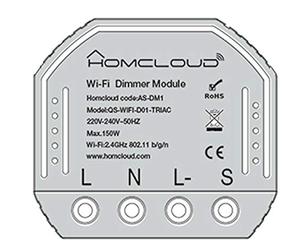 Homcloud Modulo Dimmer WiFi Smart, Regolatore Intensità Luce LED TRIAC 150W, Interruttore Dimmer da Incasso, Controllo App e Vocale Alexa Google Home, Smart Life Compatibile