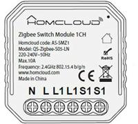 Modulo Interruttore Zigbee intelligente da inserire nella scatola elettrica 503, comandabile da Smartphone e Vocalmente. Necessita di centralina Hub Zigbee Homcloud.