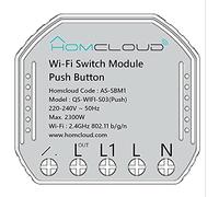 Homcloud Modulo pulsante AS-SBM1 1 canale Wi‑Fi Smart Life da incasso controllo APP/Alexa/Google