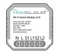 Homcloud SM2 Modulo Smart Interruttore Intelligente Wi-Fi 2 canali da incasso, controllo da APP, Alexa o Google