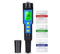 Homcoice Misuratore pH 4 in 1 con TDS EC Temperatura, PH Meter IP67 impermeabile Tester pH Piscina 0,01 alta precisione, EC Meter Water Hydroponics con compensazione automatica temperatura