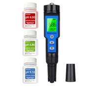 Homcoice Misuratore PH 4 in 1, PH TDS EC Temperatura Meter con precisione da Laboratorio 0,01 PH, compensazione Automatica Temperatura, Tester qualità Acqua IP67 Impermeabile per Piscine, idrocoltura