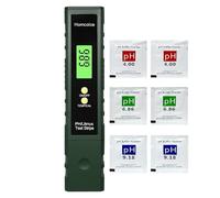 Homcoice Misuratore pH con Simulazione Striscia e Temperatura | Tester pH 0,01 alta precisione con automatica temperatura per piscine, acqua potabile, acquari, idroponica