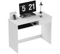 HOMCOM 100cm Scrivania compatta per computer con vassoio per tastiera, scrivania per ufficio con cassetto per studio in camera da letto, bianco