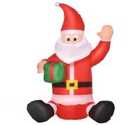 HOMCOM 120cm Babbo Natale Gonfiabile Decorazione Natalizia Impermeabile Esterno