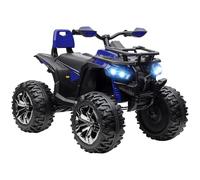 HOMCOM 12V Quad Elettrico per Bambini 3-5 Anni 3-8km/h, Auto Elettrica per Bambini con Musica, MP3, USB, Scheda TF, Fari e Pedale, in PP e Metallo, 100x65x73 cm, Blu