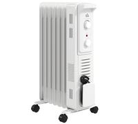 HOMCOM 1500W Radiatore silenzioso a olio, riscaldatore elettrico portatile a 7 alette ad alta efficienza energetica con 3 impostazioni di calore, termostato regolabile, protezione contro il