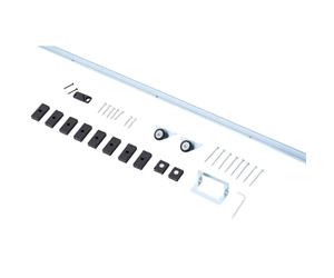 HOMCOM 186CM/6FT Kit Porta Scorrevole in Metallo con Utensili, Rulli, Guida a Pavimento, Blocchi e Chiave Esagonale, Argento