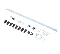 HOMCOM 186CM/6FT Kit Porta Scorrevole in Metallo con Utensili, Rulli, Guida a Pavimento, Blocchi e Chiave Esagonale, Argento