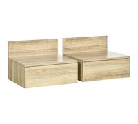 HOMCOM 2 Comodini galleggianti con cassetto per camera da letto 43x36,5x30,5 cm