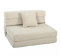 HOMCOM 2-in-1 Divano Letto Pieghevole Chaise Singolo 100 cm Crema