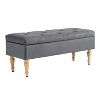 HOMCOM 2-in-1 Panchetta Contenitore in Velluto 38L 102x38x41cm Grigio