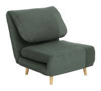 HOMCOM 2-in-1 Poltrona Letto Ospiti, poggiatesta regolabile Velluto a Coste 82 cm x 89 cm x 83 cm Verde