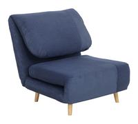 HOMCOM 2-in-1 Poltrona Letto Singolo, supporto regolabile in velluto a coste 82 cm x 8 cm x 83 cm Blu