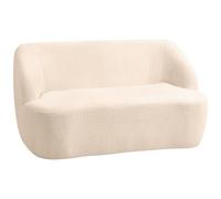 HOMCOM 2-Posti Divano con schienale e seduta curvi 142 cm Beige
