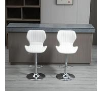 HOMCOM 2 sgabelli da cucina rotanti con schienale alto bianco