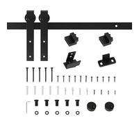 HOMCOM 200CM/6.6FT Kit per Porta Scorrevole Portata 20kg Binario Nero