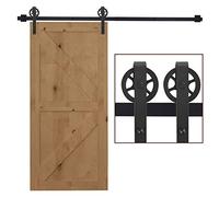 HOMCOM 200cm Binario Porta Scorrevole Kit Accessori Staffa Sospensione 35cm