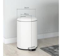 HOMCOM 20L pattumiera da cucina con crema benna rimovibile a pedale