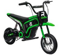 HOMCOM 24V Moto Elettrica per Bambini 8-12 Anni, Ruote 30.5cm, Verde