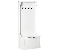 HOMCOM 3 in 1 Appendiabiti da Ingresso 71.5x39.5x170 cm Bianco