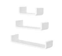 Homcom 3 ripiani galleggianti 60/45/30 cm ripiani da parete per soggiorno camera da letto