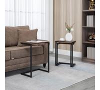 HOMCOM 3-set tavolini a forma di C con gambe in acciaio per soggiorno