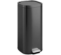HOMCOM 30L Cestino da cucina con coperchio, cestino compatto a pedale con coperchio Soft-Close e Stay-Open, secchio interno rimovibile, resistente alle impronte digitali per cucina, casa, ufficio,