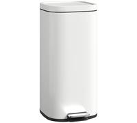 HOMCOM 30L Secchio a pedale compatto a chiusura morbida bianco crema