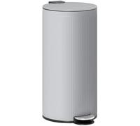 HOMCOM 30L Secchio Cucina Coperchio Bambù Chiusura Morbida Grigio Chiaro | Cestino pedale metallico, Secchio interno rimovibile, Coperchio che rimane aperto, per Cucina, Ufficio, Casa