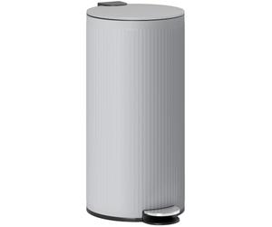 HOMCOM 30L Secchio Cucina Coperchio Bambù Chiusura Morbida Grigio Chiaro | Cestino pedale metallico, Secchio interno rimovibile, Coperchio che rimane aperto, per Cucina, Ufficio, Casa