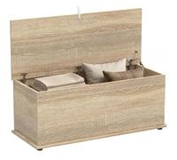 HOMCOM 39.5" Cassapanca a sollevamento con 2 cerniere sicurezza, rovere